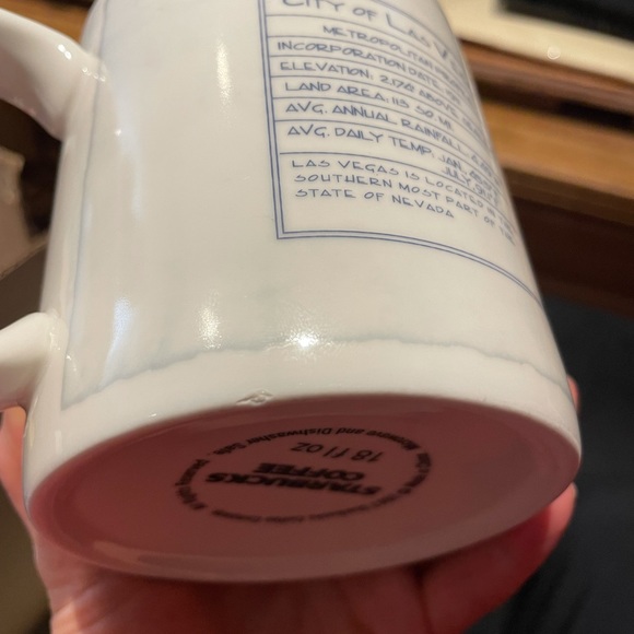 2007 Starbucks 18 Fl Oz Las Vegas Nevada ARCHITECTURE SERIES Blue & White Mug - Picture 6 of 8